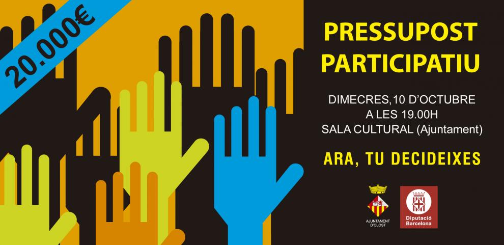 Nova convocatòria dels pressupostos participatius d'Olost i Santa Creu